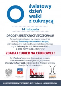 Światowy Dzień Walki z Cukrzycą w Szczecinie plakat promujący wydarzenie